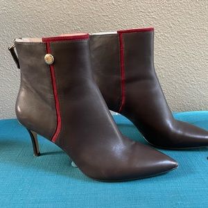 Nine West Brown Leather Ankle Boots